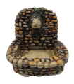 Tradineur - Fuente eléctrica para belén, 2 W, fuente rústica con bomba de agua para nacimiento, pesebre, figura decorativa tradicional, Navidad, 9 x 9,7 x 12,5 cm