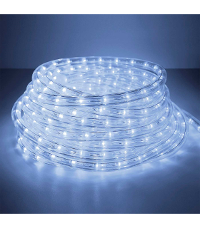 Tradineur - Manguera luces LED, tubo, tira de luz para interior y exterior, decoración e iluminación de Navidad, bodas, fiestas, jardín (10 metros, luz blanca)