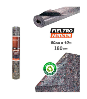 Tradineur - Fieltro protector de suelo, antideslizante, absorbente, impermeable, 180 g/m2, trabajos de pintura, bricolaje, manta para cubrir muebles, 60 cm x 10 m