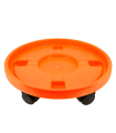 Tradineur - Carro Porta bombona de Gas butano - Fabricado en Plástico - Incluye 4 ruedas, Plataforma, Soporte, Base Circular con Ruedas - Ø 33,5 cm - Color Naranja