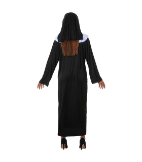 Disfraz monja, bata en blanco y negro para jóvenes y adultos para carnaval, halloween, celebraciones. Talla M