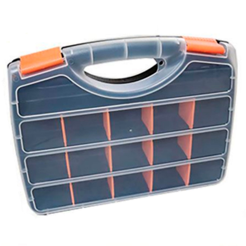Tradineur - Maletín Organizador con asa y separadores - Fabricado en Plástico - Diversos Compartimentos - Almacenamiento de herr Tradineur - Maletín Organizador con asa y separadores - Fabricado en Plástico - Diversos Compartimentos - Almacenamiento de herr