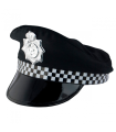 Tradineur - Gorra de policía infantil, poliéster, sombrero de niño, gorro para disfraces, accesorio de carnaval, Halloween, cosplay, fiestas (Negro, unisex, talla única)