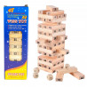 Tradineur - Juego de bloques de madera, 54 fichas numeradas, 4 dados, construcción de torre apilable, habilidad, familia, 26 x 7