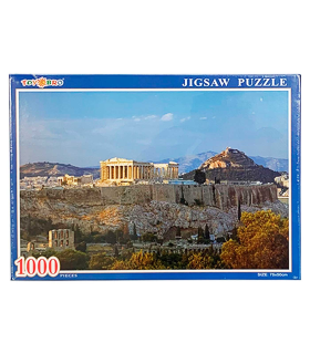 Puzzle 1000 piezas, rompecabezas para adultos clásico 75 x 50 cm, jigsaw puzzle, Partenón griego, Big Ben, catedral de San Basilio, retos creativos, aficiones, modelo aleatorio