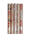 Tradineur - Pack de 5 rollos de papel kraft de regalo, modelo Navidad, láminas, hojas para envolver regalos, cumpleaños, fiestas, 70 x 200 cm, diseños surtidos