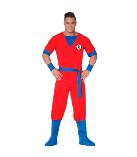 Tradineur - Disfraz de fighter para adulto, poliéster, guerrero oriental, artes marciales, atuendo de carnaval, Halloween, cosplay (Hombre, Talla L)