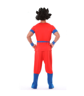 Tradineur - Disfraz de fighter para adulto, poliéster, guerrero oriental, artes marciales, atuendo de carnaval, Halloween, cosplay (Hombre, Talla L)