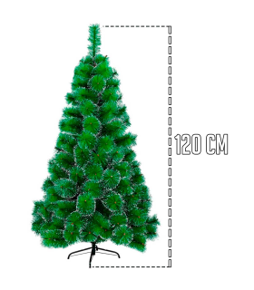 Tradineur - Árbol artificial de navidad - Diseño con nieve - Altura de 120 cm - Fácil montaje - Fabricación en PVC, metal revestido, robusto y duradero.