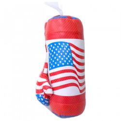Tradineur - Saco de boxeo, incluye guantes, diseño de bandera de los Estados Unidos y águila, juguete para niños - 30 x 12 cm