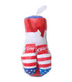 Tradineur - Saco de boxeo, incluye guantes, diseño de bandera de los Estados Unidos, juguete para niños, 33 x 12 cm