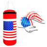Tradineur - Saco de boxeo, incluye guantes, diseño de bandera de los Estados Unidos y águila, juguete para niños - 30 x 12 cm