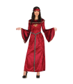 Tradineur - Disfraz Princesa Medieval adulto, fibra sintética, Incluye Vestido en color rojo, carnaval, Arde Lucus, Halloween, cosplay, fiestas (Talla L)