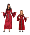 Tradineur - Disfraz Princesa Medieval adulto, fibra sintética, Incluye Vestido en color rojo, carnaval, Arde Lucus, Halloween, cosplay, fiestas (Talla L)