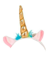 Diadema de unicornio de color dorado para niños para combinar con disfraces en fiestas y celebraciones, carnaval, Tamaño: 29 x 13 x 4 cm