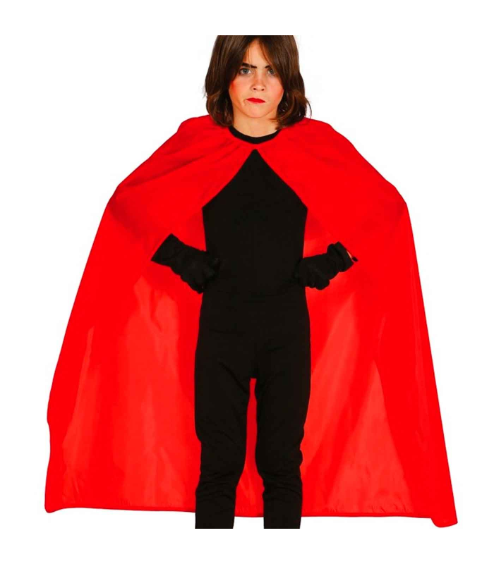 Tradineur - Capa de superhéroe infantil - Accesorio/complemento para disfraz de vampiro o superhéroe - Longitud de 100 cm - Fibra sintética - Carnaval, Halloween