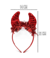 Tradineur - Diadema de demonio para Halloween - Apto para combinar con disfraces en fiestas y celebraciones, carnaval - Color rojo - 21 x 14 x 1,5 cm