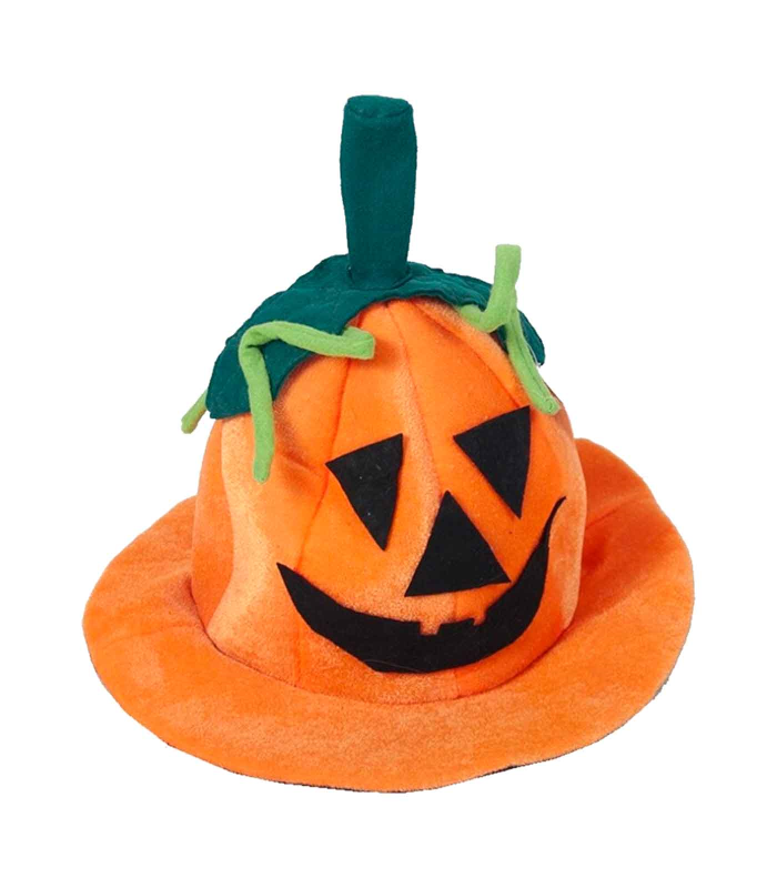 Tradineur - Sombrero de calabaza para Halloween - Fabricado en poliéster - Complemento para disfraces de carnaval - 19 x 32 x 32 cm