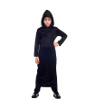 Tradineur - Túnica infantil con capucha - Fibra sintética - Ideal para las fiestas de disfraces - Carnaval, Halloween, cosplay - Talla 5 a 6 años - Color Negro