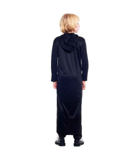 Tradineur - Túnica infantil con capucha - Fibra sintética - Ideal para las fiestas de disfraces - Carnaval, Halloween, cosplay - Talla 5 a 6 años - Color Negro