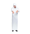 Tradineur - Túnica adulta con capucha - Unisex - 100% Poliéster - Ideal para las fiestas de disfraces - Carnaval, Halloween, cosplay - Talla M - Color Blanco