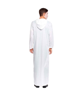 Tradineur - Túnica adulta con capucha - Unisex - 100% Poliéster - Ideal para las fiestas de disfraces - Carnaval, Halloween, cosplay - Talla M - Color Blanco