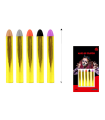 Tradineur - Pack de 5 ceras multicolor para halloween - Ideal como complemento para disfraces, carnaval