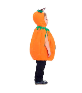 Tradineur - Disfraz infantil de bebé calabaza - Fabricado en fibra sintética - Ideal para las fiestas de disfraces, carnaval, Halloween - Talla 6 a 12 meses - Color Naranja