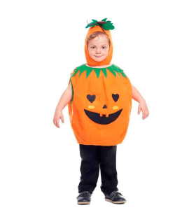 Tradineur - Disfraz infantil de bebé calabaza - Fibra sintética - Ideal para las fiestas de disfraces, carnaval, Halloween - Talla 5 a 6 años - Color Naranja