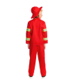 Tradineur - Disfraz de bombero infantil unisex - Fabricado en fibra sintética - Incluye camiseta, pantalón y gorro - Carnaval, Halloween, cosplay (3 - 4 años)