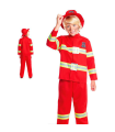 Tradineur - Disfraz de bombero infantil unisex - Fabricado en fibra sintética - Incluye camiseta, pantalón y gorro - Carnaval, Halloween, cosplay (5 - 6 años)