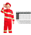 Tradineur - Disfraz de bombero infantil unisex - Fabricado en fibra sintética - Incluye camiseta, pantalón y gorro - Carnaval, Halloween, cosplay (10 - 12 años)