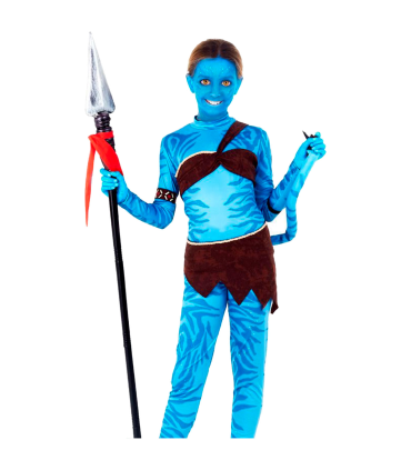 Tradineur - Disfraz de guerrera tribal infantil - Fabricado en fibra sintética - Incluye camiseta, pantalón, top, cinturón, cola y brazaletes - Carnaval, Halloween, cosplay (10 - 12 años)