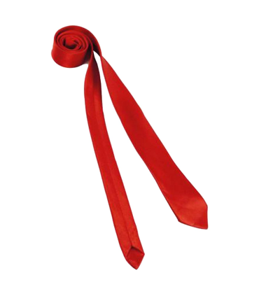 Tradineur - Corbata fina con longitud 75 cm - Fabricado en poliéster - Complemento para disfraces, carnaval, Halloween - Color Rojo