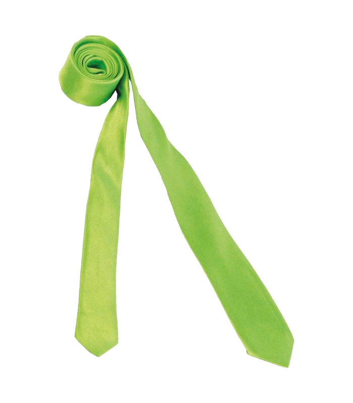 Tradineur - Corbata fina con longitud 75 cm - Fabricado en poliéster - Complemento para disfraces, carnaval, Halloween - Color Verde