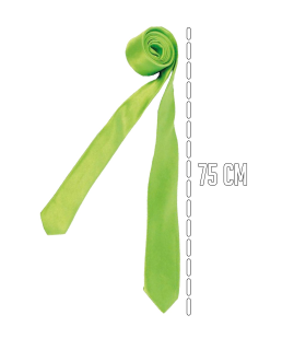 Tradineur - Corbata fina con longitud 75 cm - Fabricado en poliéster - Complemento para disfraces, carnaval, Halloween - Color Verde