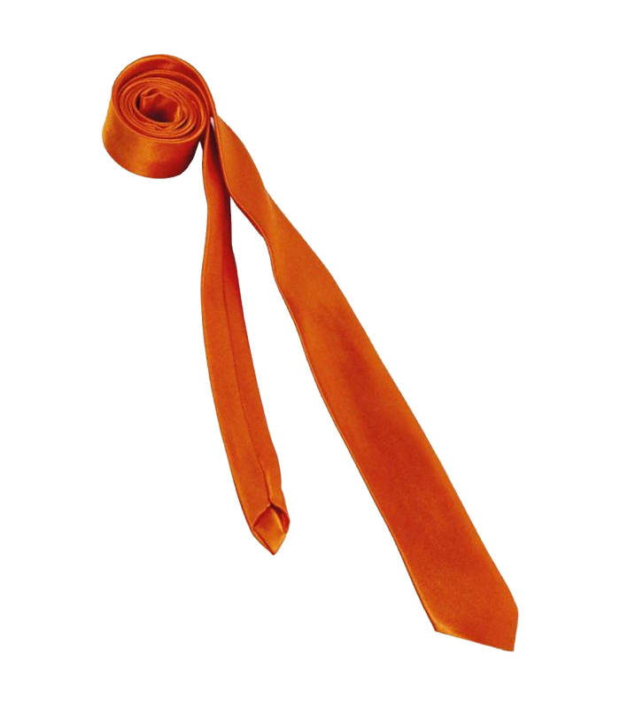 Tradineur - Corbata fina con longitud 75 cm - Fabricado en poliéster - Complemento para disfraces, carnaval, Halloween - Color Naranja