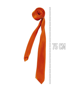 Tradineur - Corbata fina con longitud 75 cm - Fabricado en poliéster - Complemento para disfraces, carnaval, Halloween - Color Naranja