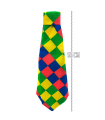 Tradineur - Corbata de payaso - Fabricado en poliéster - Accesorio para disfraces, carnaval, Halloween - Longitud de 55 cm - Diseño Rombos Multicolor