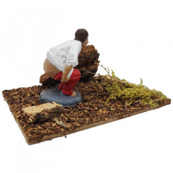 Tradineur - Figura de caganer para Belén, resina y corcho, cagón decorativo para nacimiento, pesebre, Navidad, adorno divertido