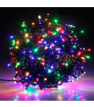 Tradineur - Tira de 100 luces LEDs para navidad - Apto para interior y exterior - Función de luz foja e intermitente - 8 Metros - Multicolor