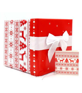 Tradineur - Caja de cartón plegable para regalos de Navidad, tapa con lazo, ligera y resistente, almacenaje, 30 x 30 x 30 cm, diseño aleatorio