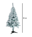 Tradineur - Árbol de Navidad nevado, pino, abeto artificial blanco, estructura de plástico y metal revestido, robusto y duradero, fácil montaje, 90 cm