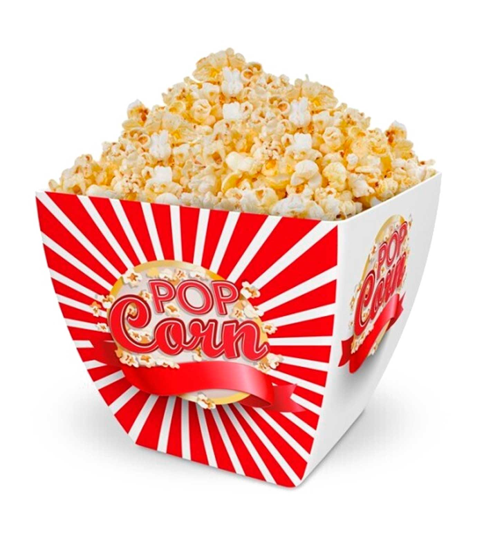 Tradineur - Bol de palomitas cuadrado "Pop Corn" - Fabricado en Plástico - Recipiente reutilizable para cine en casa - Capacidad de 5,5 Litros - Color Aleatorio