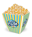 Tradineur - Bol de palomitas cuadrado "Pop Corn" - Fabricado en Plástico - Recipiente reutilizable para cine en casa - Capacidad de 5,5 Litros - Color Aleatorio