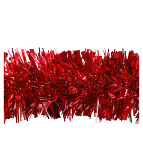 Tradineur - Guirnalda navideña, rojo, 180 cm, diámetro 12 cm,  espumillón brillante, oropel colgante, decoración navidad, árbol, chimeneas, escaleras, fiesta de cumpleaños, bodas