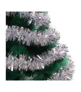 Tradineur - Guirnalda navideña plateada, 180 cm, diámetro 12 cm, espumillón brillante, oropel colgante, decoración navidad, árbol, chimeneas, escaleras, fiesta de cumpleaños, bodas