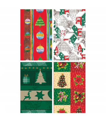 Tradineur - Pack de 4 rollos de papel de regalo, modelo Navidad, láminas, hojas para envolver regalos, cumpleaños, decoración, 100 x 300 cm, diseños surtidos