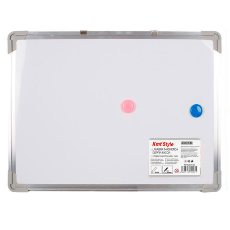 Tradineur - Pizarra magnética de doble cara para rotulador y tiza - Incluye 2 imanes - Marco de Aluminio - Facil de borrar y col Tradineur - Pizarra magnética de doble cara para rotulador y tiza - Incluye 2 imanes - Marco de Aluminio - Facil de borrar y col