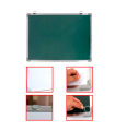 Tradineur - Pizarra Magnética de doble cara con rotulador de borrado en seco - Marco de Aluminio - Facil de borrar y colocar - Ideal para colegios, oficinas - 40 x 60 cm